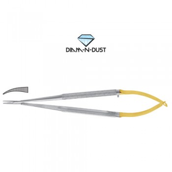 Diam-n-Dust™ Castroviejo Micro Needle Holder Curved - Delicate Stainless Steel, 18 cm - 7"